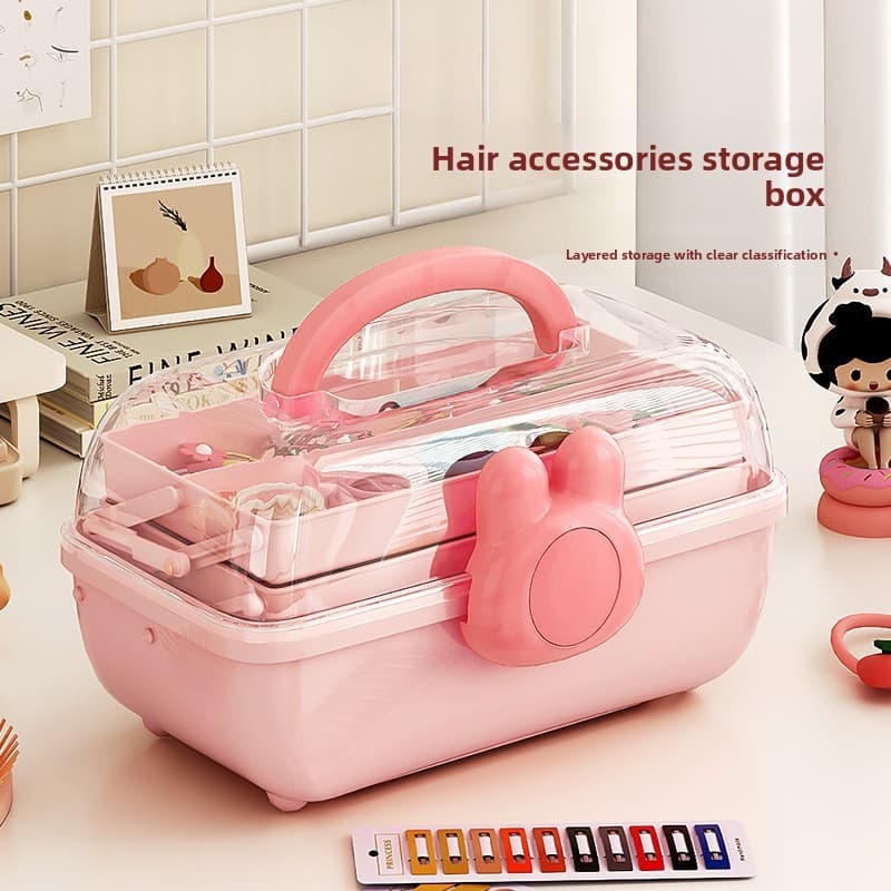 Crianças hairpin hairpin caixa de armazenamento bonito caixa de armazenamento de mesa crianças jóias cosméticos Anti-poe