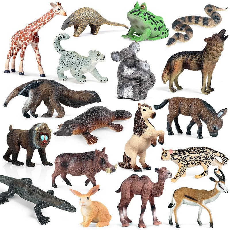 Floresta Animais Selvagens Modelo Miniature Koala Horse Lizard Figuras de Ação Cake Toppers Brinquedo Kids Education Toy