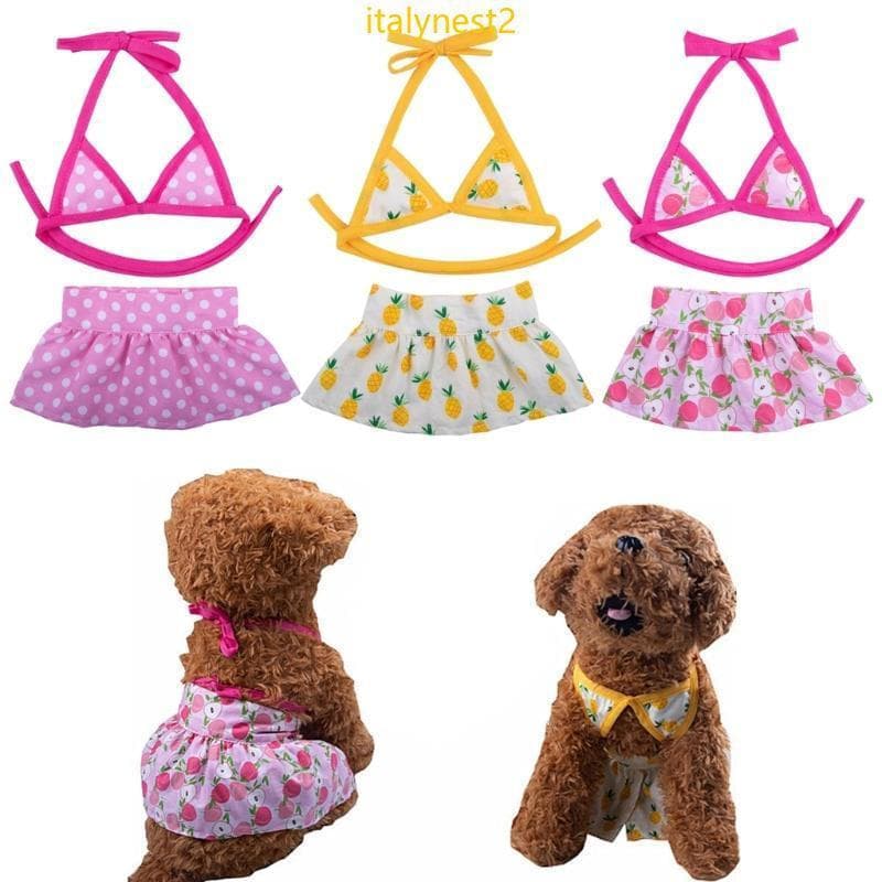 Billy Pet Cães Biquinis Conjunto Floral Maiô Para Pequeno Filhote Gato Banho Quatro Temporada Festa Wea