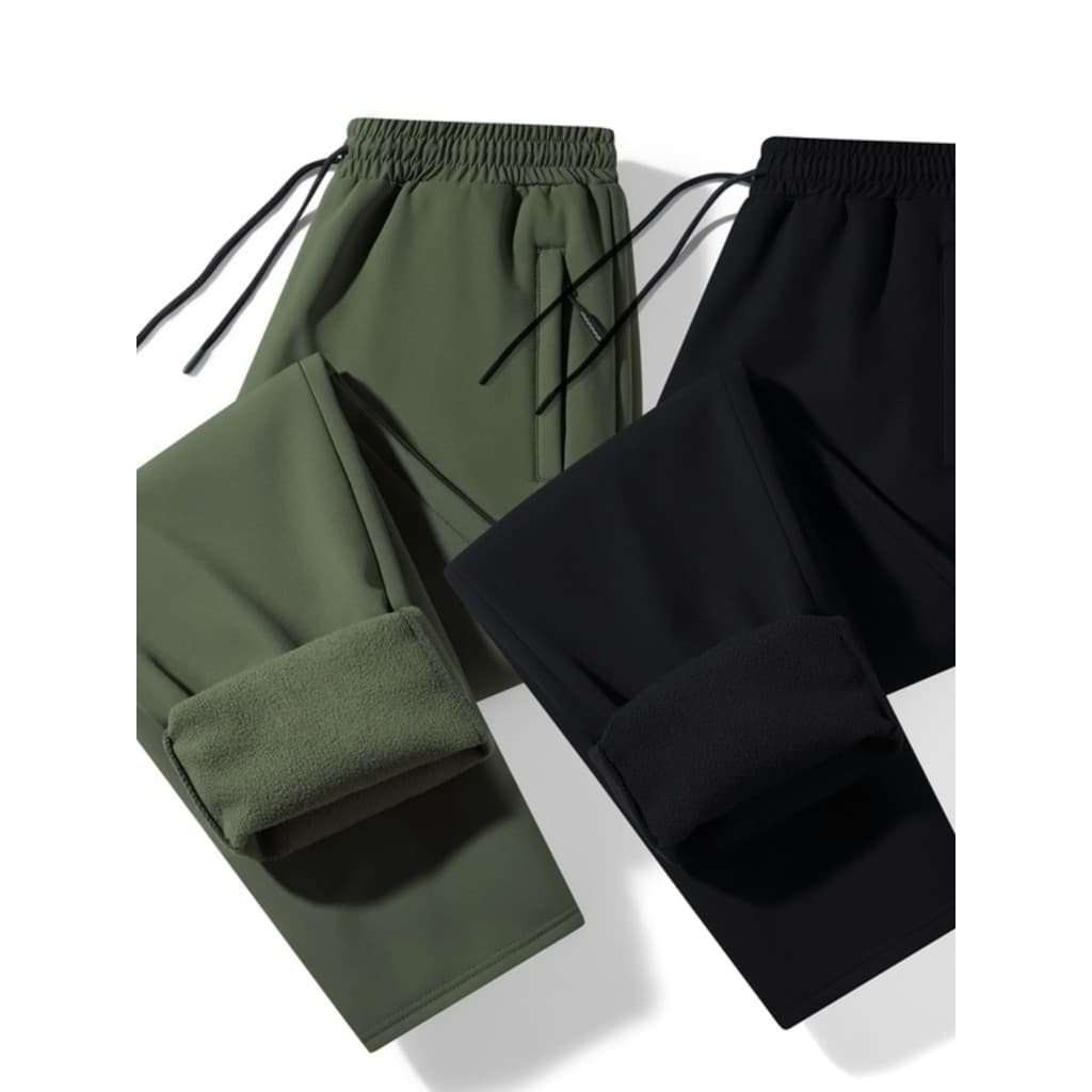 Calças casuais masculinas escovadas espessadas outono inverno pai outono calças de moletom quentes masculinas calças esp