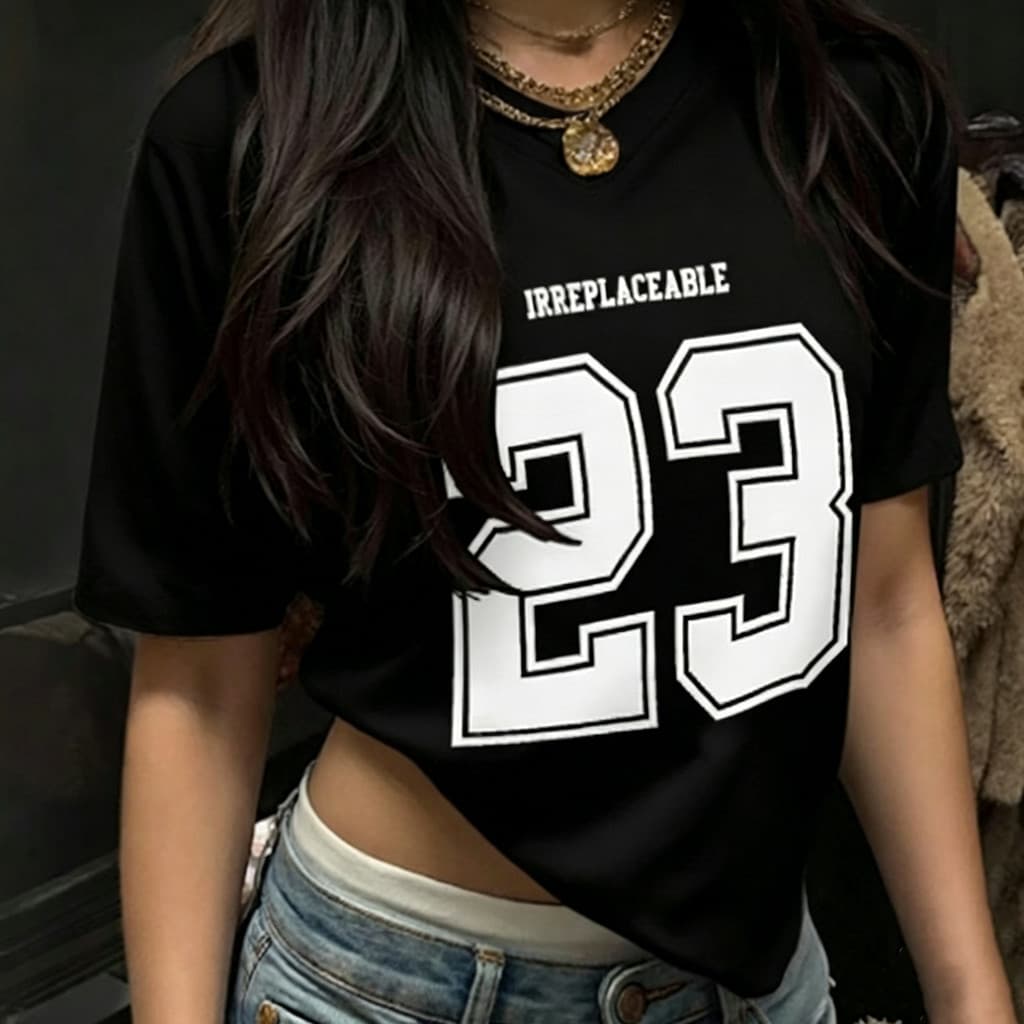 Camiseta Feminina Streetwear Espotiva 23 Urbana Larga 100%Algodão