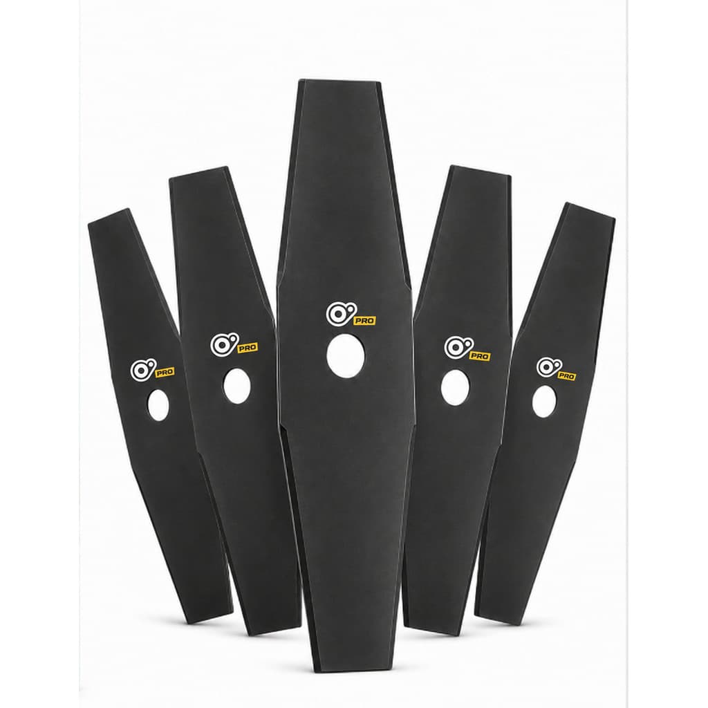 Kit 5 Facas Lâminas Roçadeira Gasolina Preta Aço com Furo 20mm Compatível com ST FS160 FS220 FS280 FS290 FS300