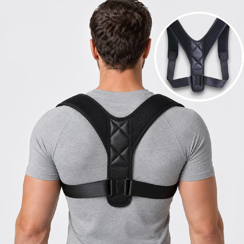 Corretor Colete Postural Cinta Ajusta Coluna Protecao Lombar Ajustavel 1 Und Conforto