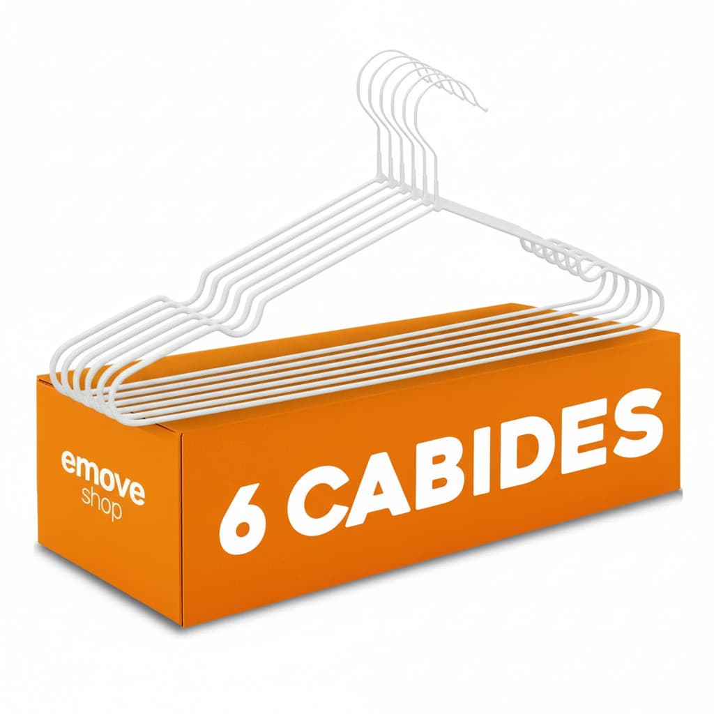 Kit 6 Cabides Soft Touch Branco Antiderrapante Veludo Slim Organizador Closet Roupas Guarda Roupa