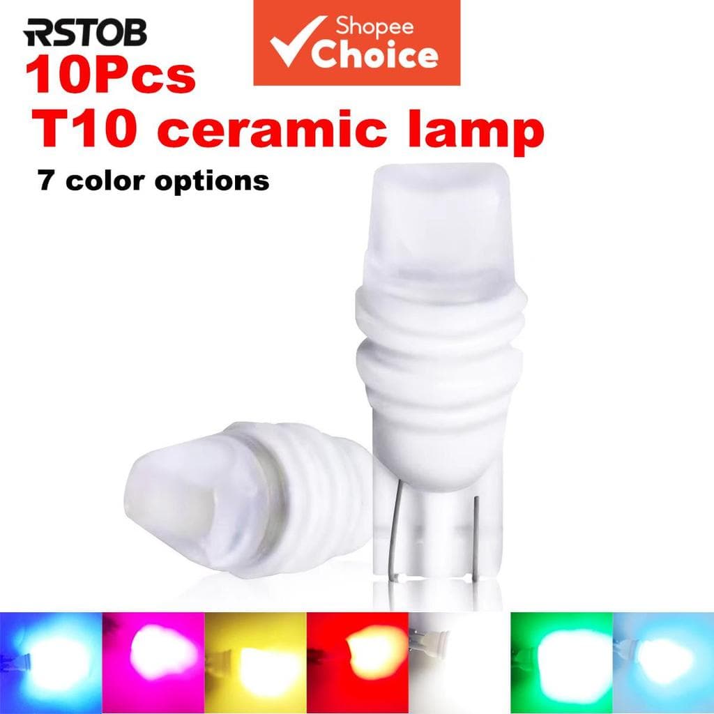 RSTOB 10 Unidades Super Longa Vida Útil LED Cerâmico Brilhante T10 W5W 192 168 Lâmpadas Pequenas para Carro, Luzes de