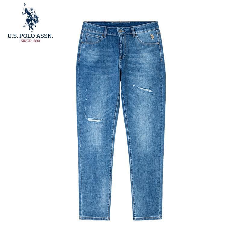 Uspoloassn Calças Jeans Masculinas Primavera Verão Paul Casual Reta Slim-fit Calças Masculinas Jeans Retro Americano