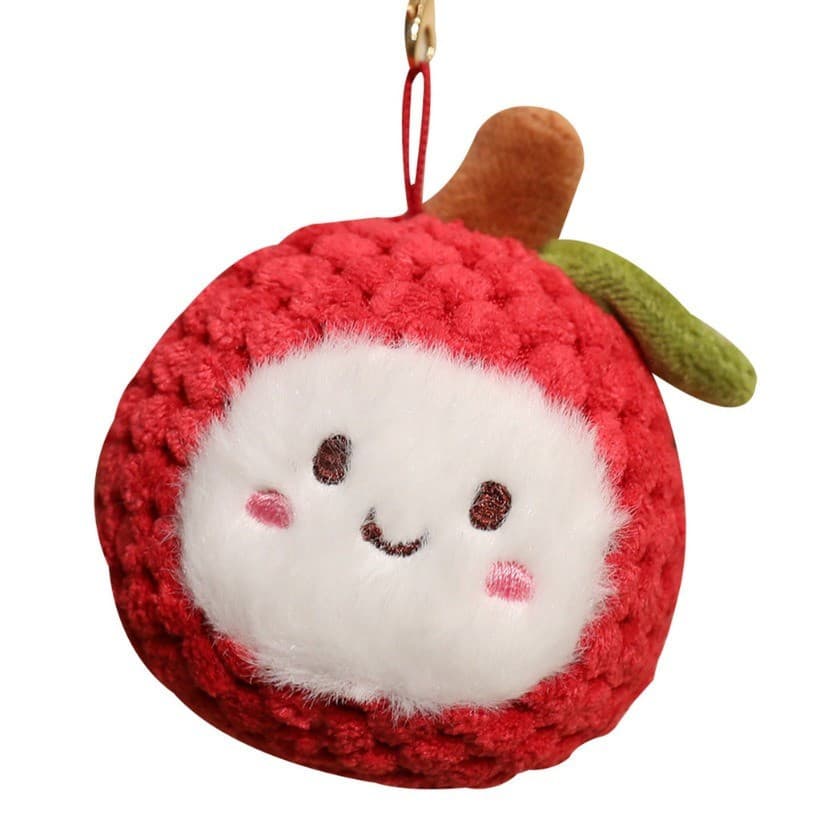 Super Macio Toque Criativo Engraçado Lichia Pelúcia Chaveiro Frutas Boneca De Pingente Para Saco Mochila Chave Decoração