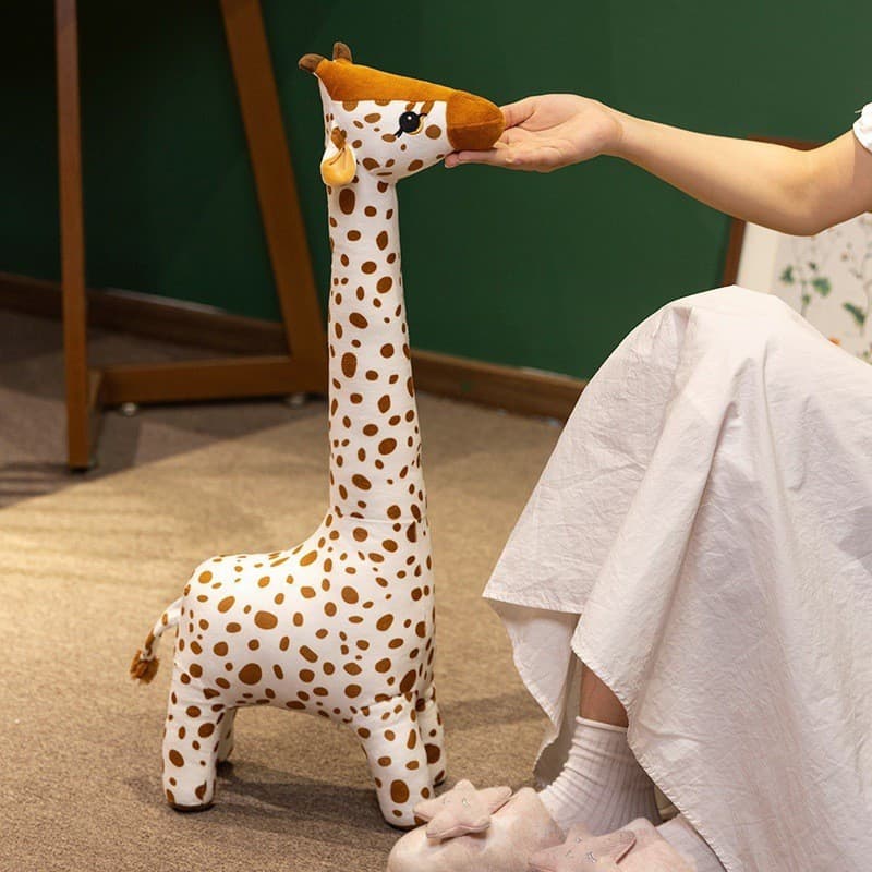 Realista Bonito Manchado Girafa Brinquedo De Pelúcia Grande Travesseiro Macio Dormir Companheiro Conforto Boneca Present