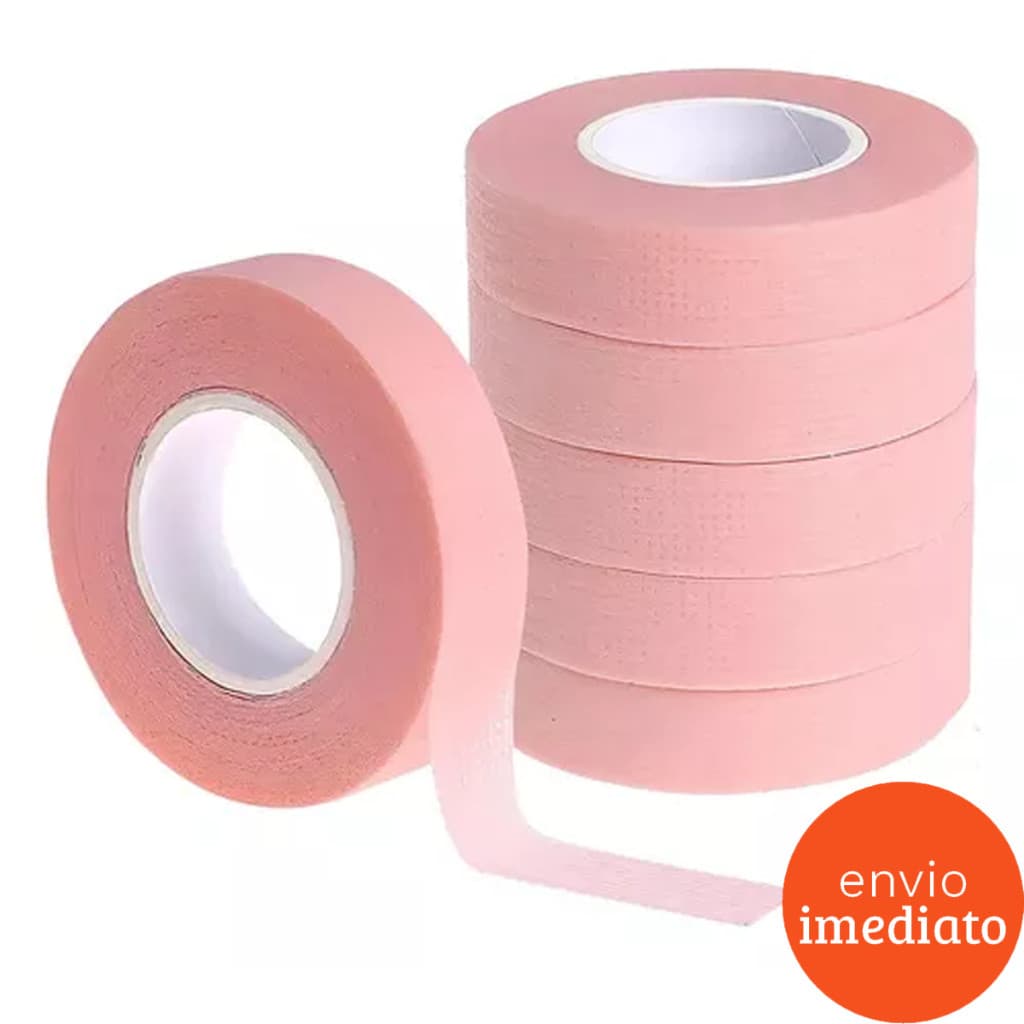 5 Fitas Transpore Rosa Antialérgica Para Extensão E Alongamento De Cílios 9m