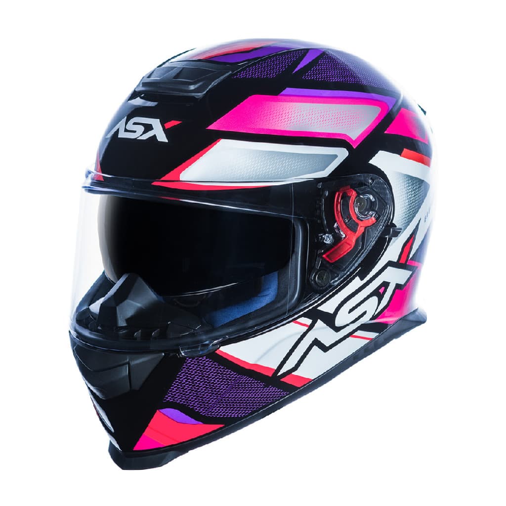Capacete Para Moto Eagle SV Fast Brilho Cor Preto/Lilás/Rosa