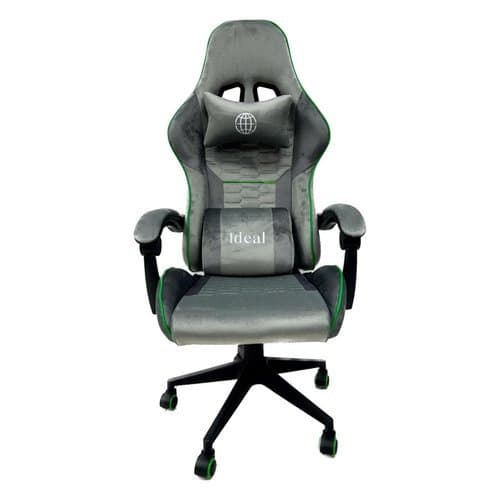 Cadeira Gamer Giratoria Estofada Conforto Ajustavel Escritorio Cinza Moderna
