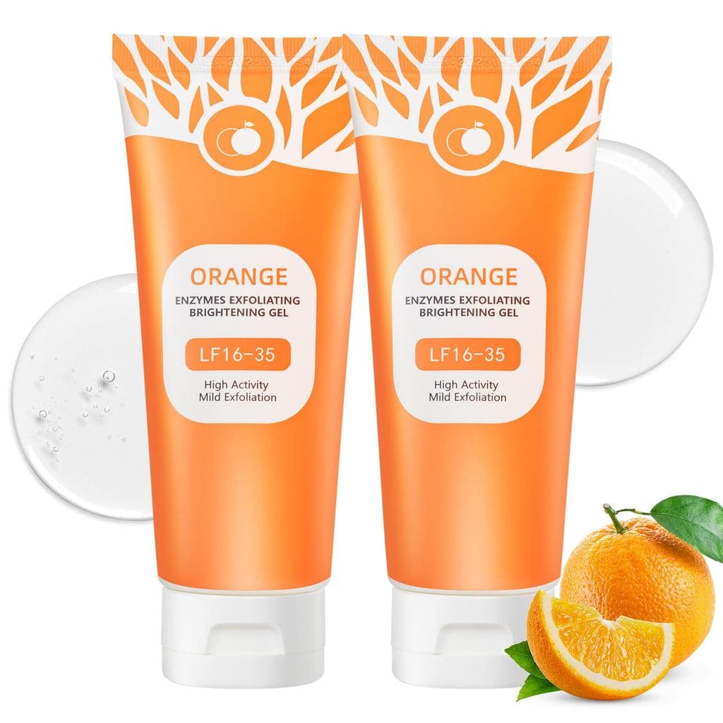 2 Pcs Gel Esfoliante de Laranja, Gel Hidratante para Rosto e Corpo, Gel Esfoliante com Enzimas de Laranja, Esfoliante Fa