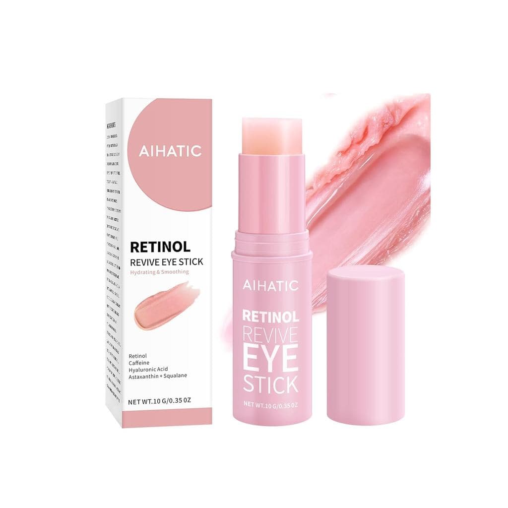 Bálsamo para Olhos com Retinol e Cafeína - Tratamento para Alívio de Olheiras e Desinchaço, Ácido Hialurônico + Colágeno
