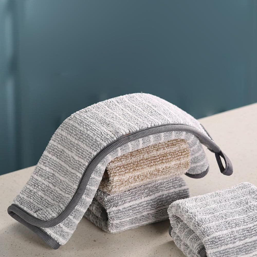 Conjunto de 5 Panos/Toalhas de Cozinha Listrados – Extra Grossos e Multiuso, Macios, Absorventes e Reutilizáveis para Us