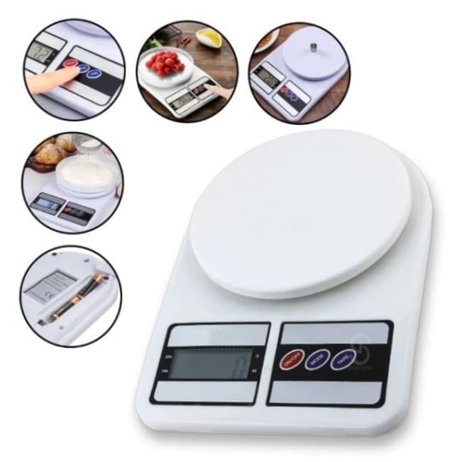 Balança Digital de Cozinha 10kg Precisão 1g Função Tara LCD Para Dieta Nutrição e Receitas
