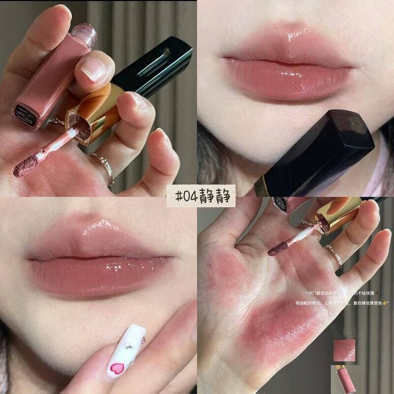 Alta beleza inteligente!Matte Matte Matte + Clear Water Gloss Lip Oil Knock Revela suavemente Tender One Piece Obtenha d