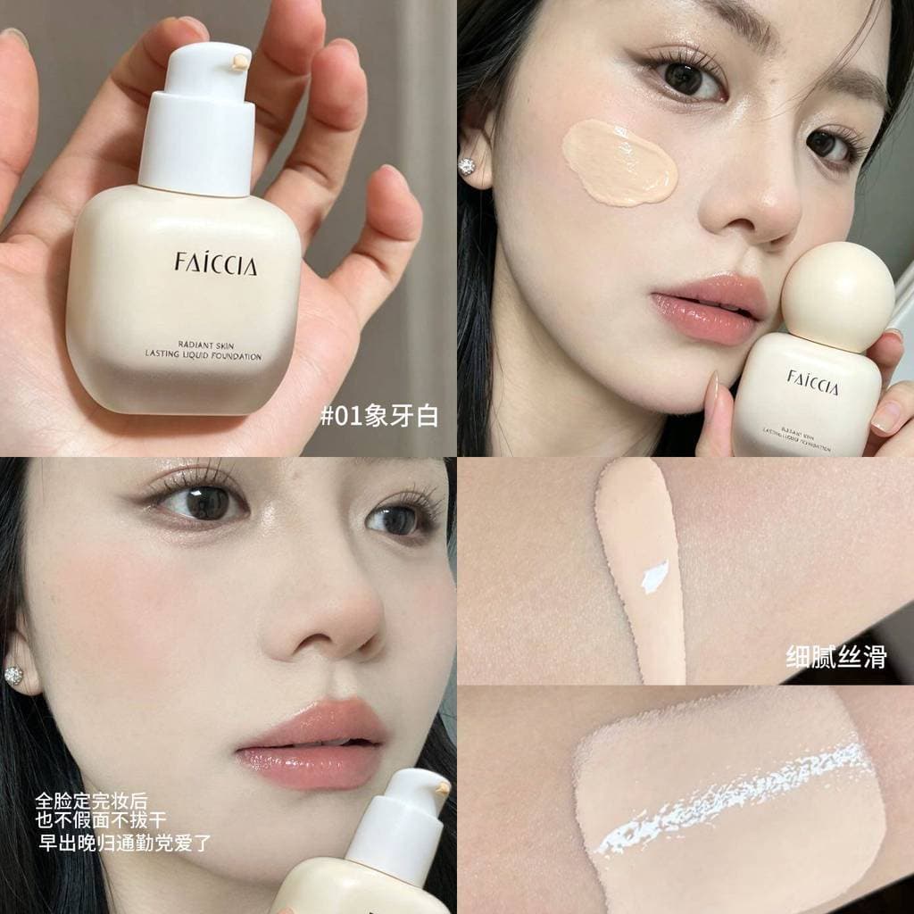 Ferramenta útil Pseudo-Face!Base líquida de maquiagem leve e acessível, brilho Natural, não opaco, músculo cremoso, mãe