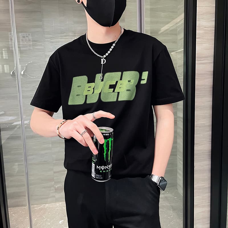 High-End sentimento de manga curta camiseta masculina Street Wear plâncton bonito impresso meia manga camiseta masculina
