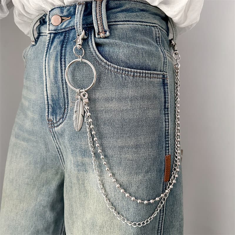 Hip-Hop estilo Punk cinto de corrente feminino decorativo combinando saia Jeans All-Match na moda legal único moda calça