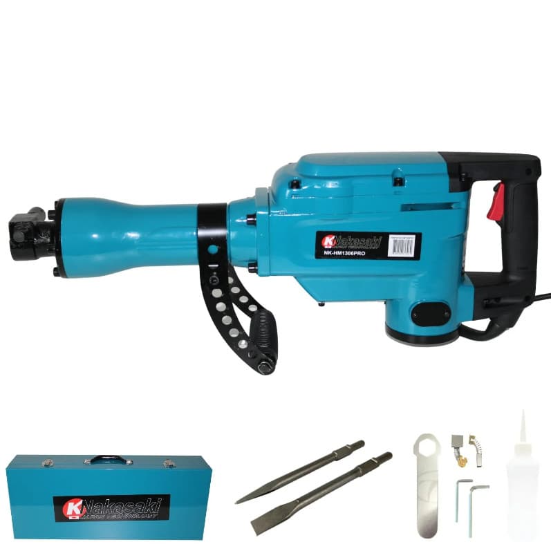 Martelete Demolidor Nakasaki 15kg 1800W Uso Profissional e Doméstico Com Acessórios - Alta Peformace