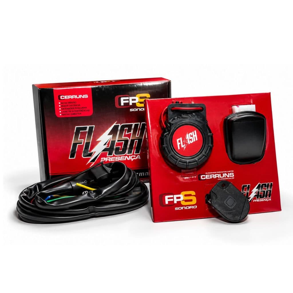 ALARME PRESENÇA CARRO E MOTO FLASH BLOQUEADOR COM SIRENE FPS SONORO