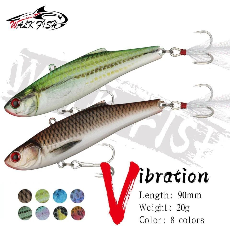 WALK FISH 1 Peça 9cm 20g Simulação Artificial VIB Isca De Pesca Com Gancho Dura Baixo Carpa