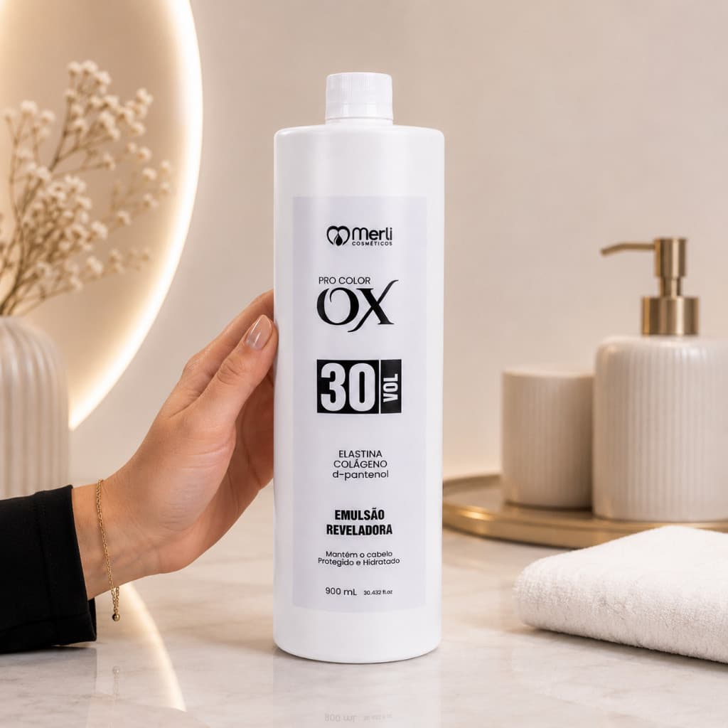 Água Oxigenada Cremosa 30 Volumes Merli Cosméticos 900ml
