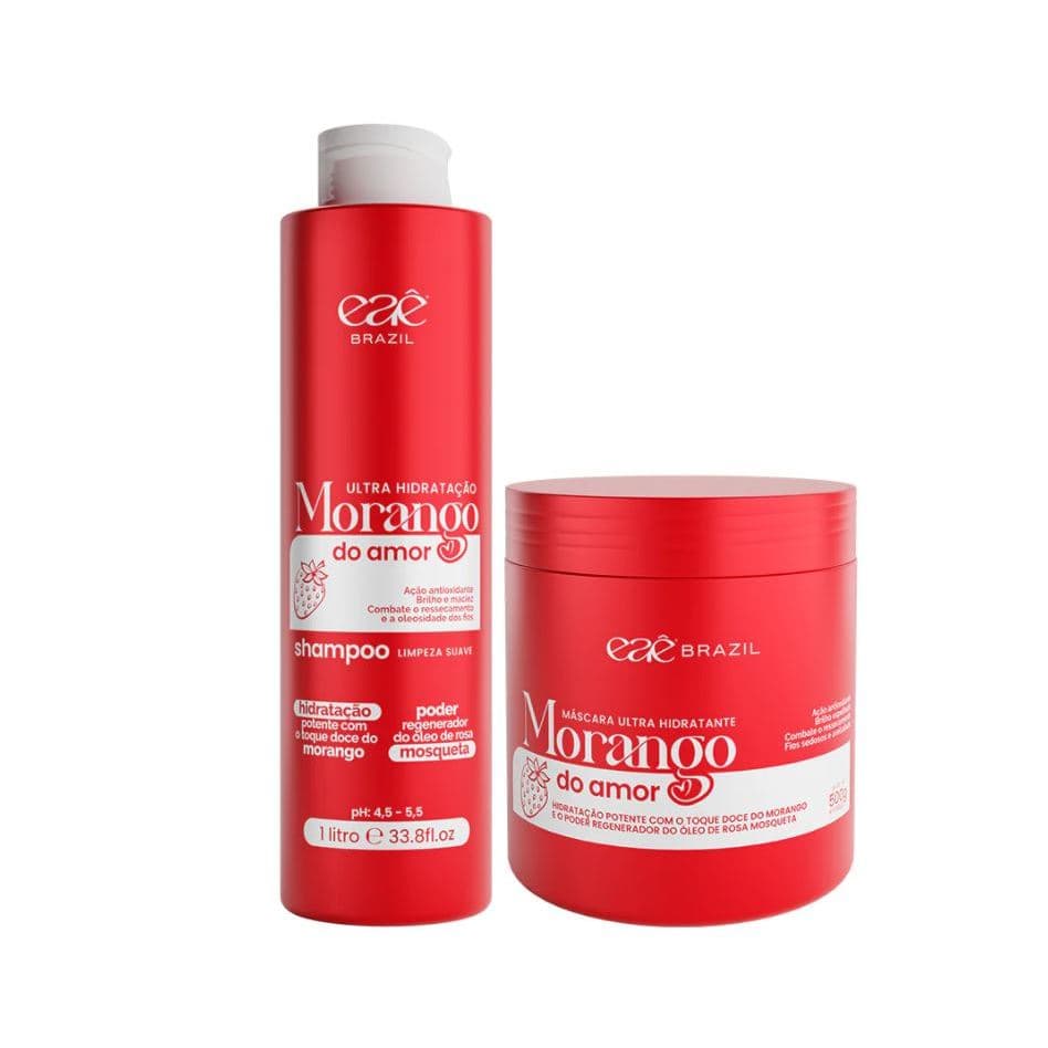 Kit Morango do Amor (2 passos) Ultra Hidratação - Eaê Brazil