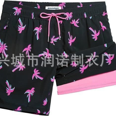 Novo Modelo 2026 de Shorts de Praia Masculinos da Moda, Tamanho Grande, Design Popular de Quatro Cantos