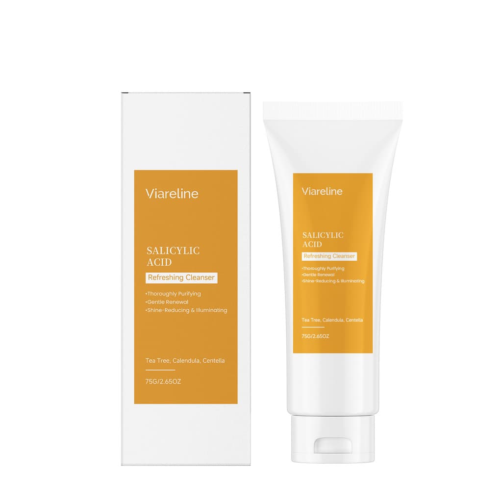 Viareline Refrescante Suave Limpador Facial Iluminador Hidratante Lavagem
