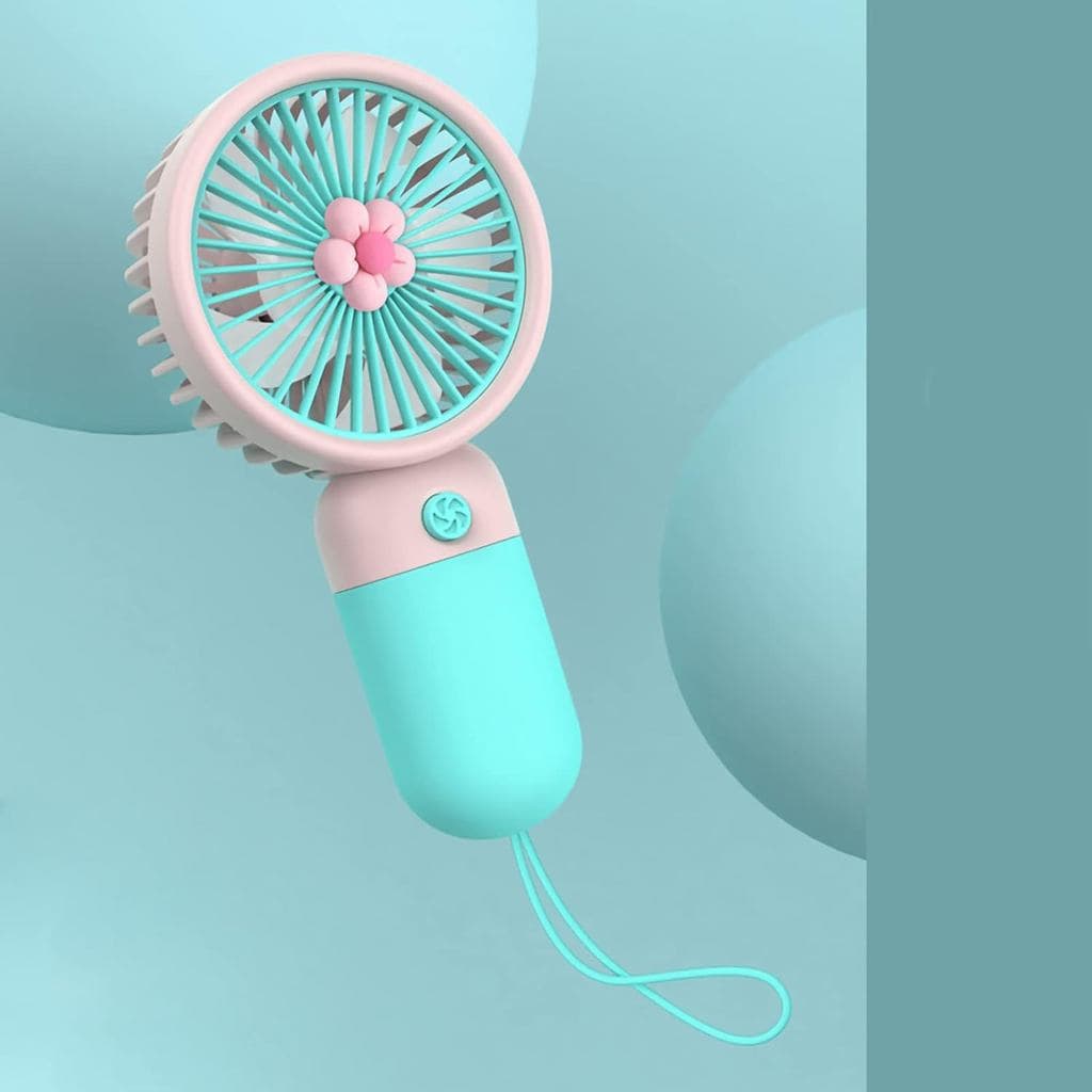 Ventilador Portátil Mini Recarregável USB, Ventilador de Mão Compacto para Uso Externo, Deslocamentos, Escritório e Viag