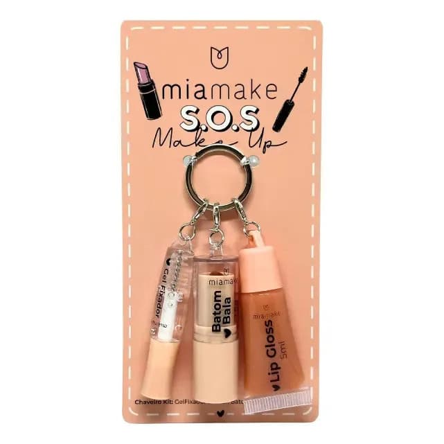 Mia Make S.o.s Make Up - Kit Chaveiro Gloss 3 Em 1
