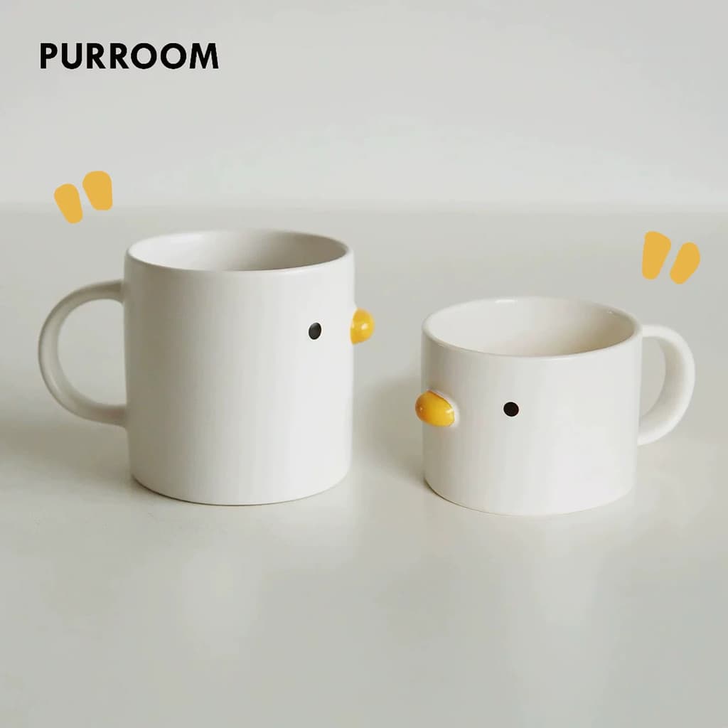 PURROOM Design Original cerâmica humana xícara de frango caneca xícara de café tigela de arroz pires tigela pai-filho