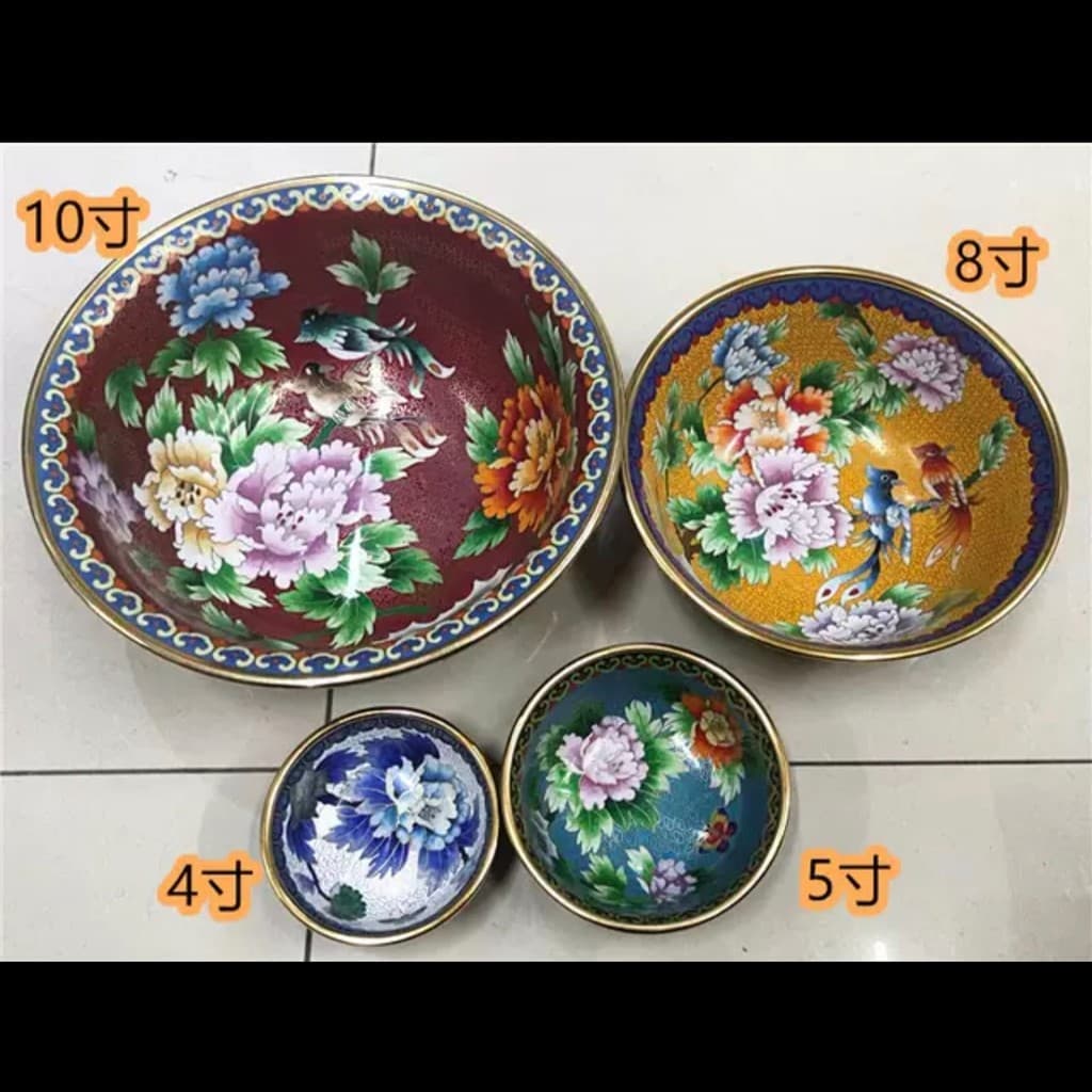 Antigo pequim Cloisonne tigela ornamentos pneu de cobre filigrana esmalte tigela ornamentos para buda suprimentos artesa