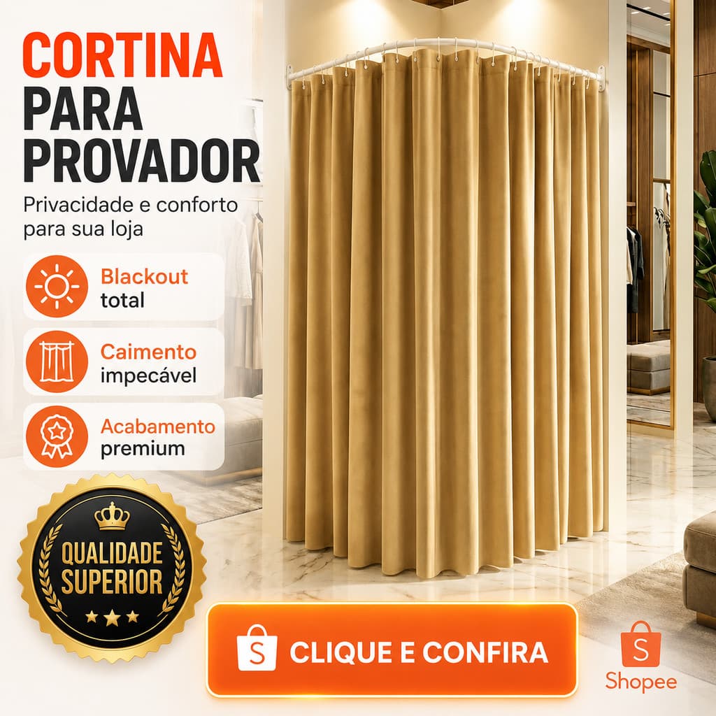 Cortina Para Provador Tecido Premium 2.80mx2.10m Blackout Tamanho Extra Grande 100% Blackout