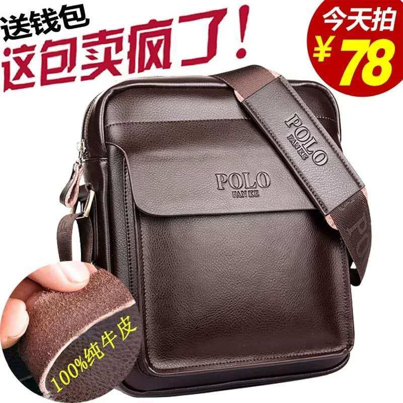 Paul POLO bolsa de ombro masculina de couro genuíno Crossbody pequena bolsa Casual Vertical mochila negócios primeira ca