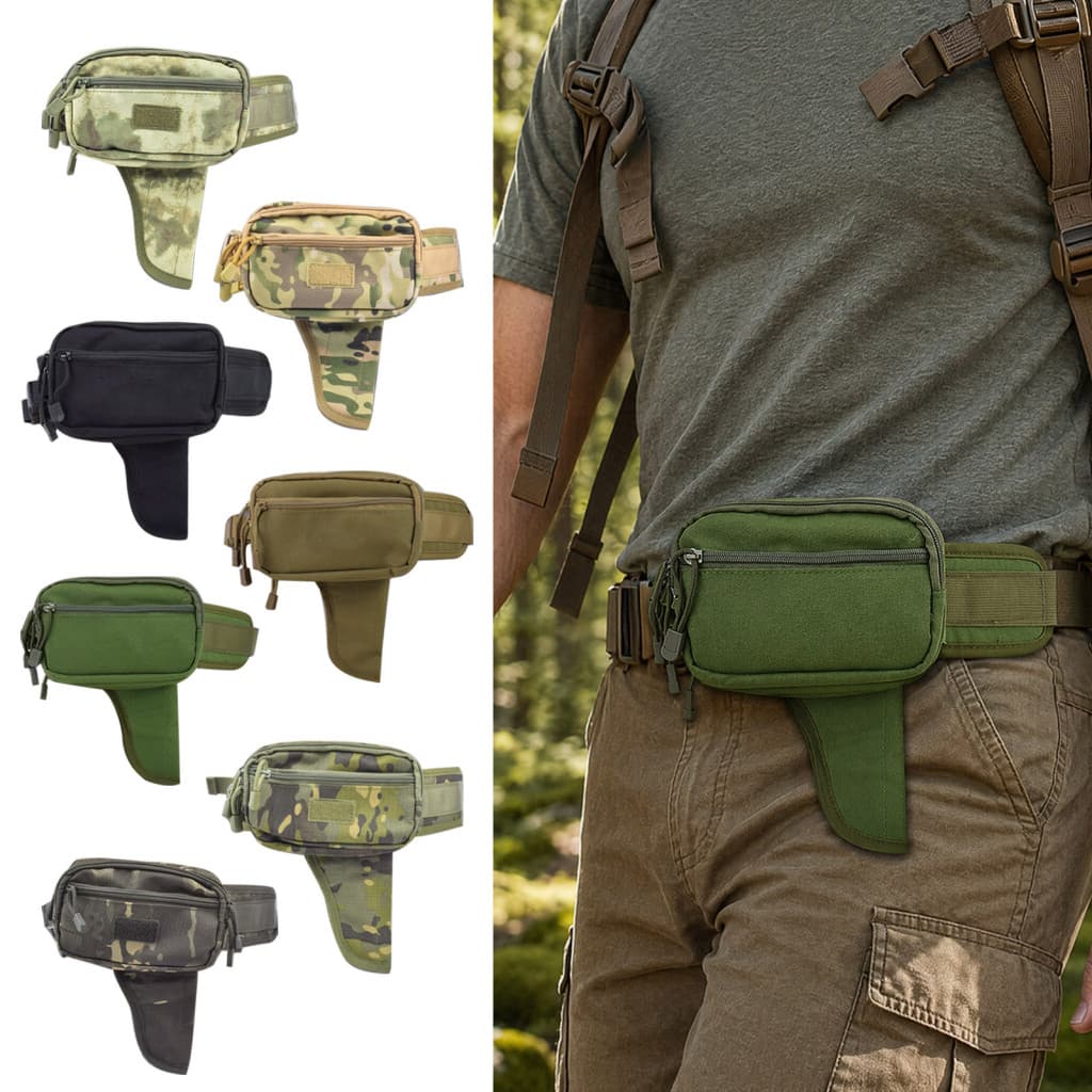 Portable Waist Bag with Belt Tactical Adjustable Strap Drop-down Holster Fanny Pack Multiple Compartments Edc Organizer