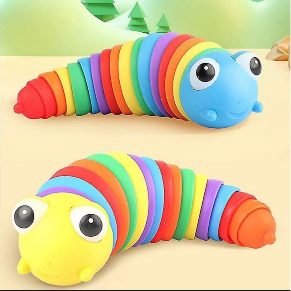 Lesma Caracol Lagarta De Minhocas Articulada Alivia o Estresse Sensorial de Mão com Luzes