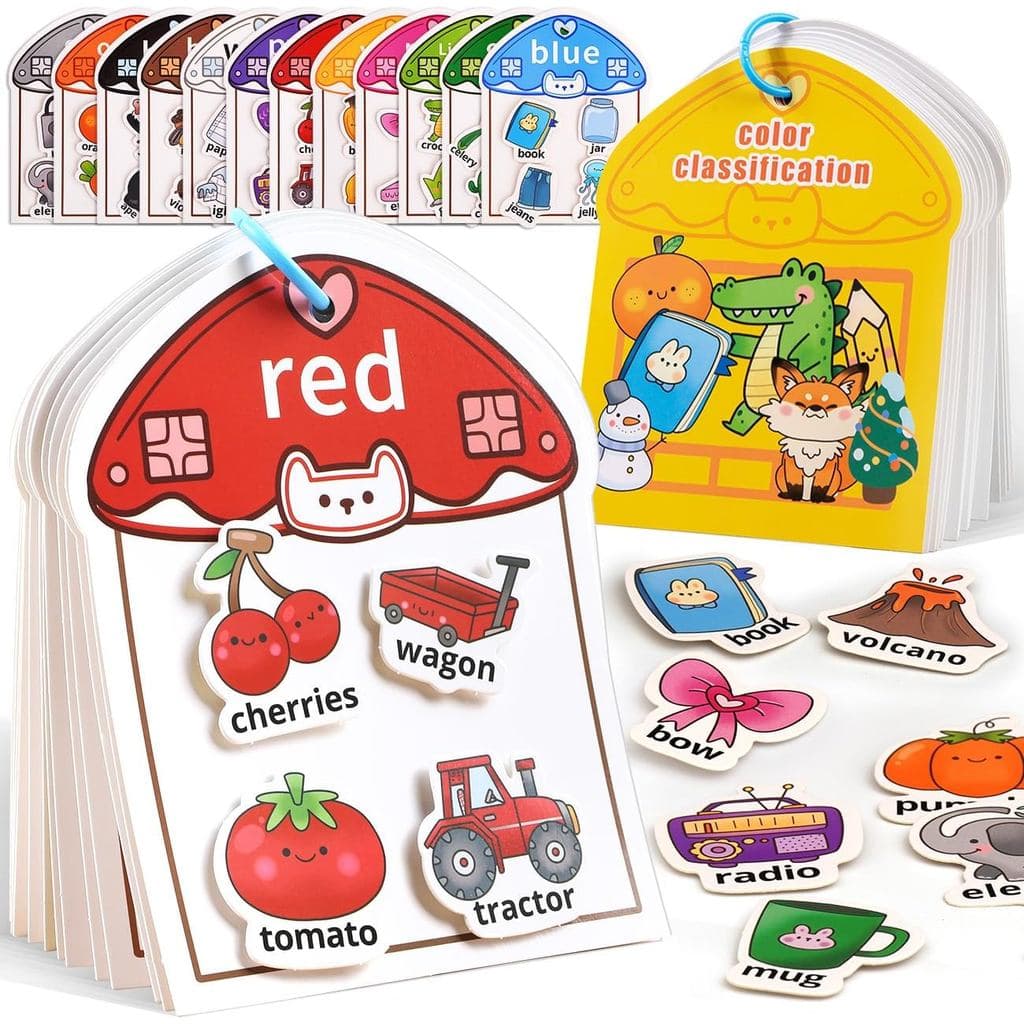 Brinquedo Montessori Busy Book para classificação de cores, adequado para crianças de 2 a 4 anos, atividade educativa de