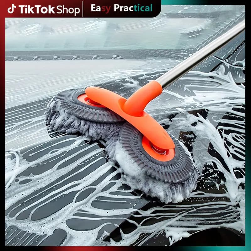 # Summervibes Mop para Lavagem de Carros com Cabo Longo de 43'', Limpeza Detalhada, Limpeza 3X Mais Rápida, Cabo Retráti