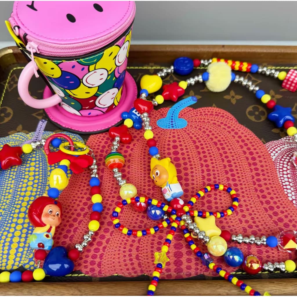 Nova estrela corrente do telefone móvel jóias criativas cor cristal frisado acrílico corrente mão Crossbody