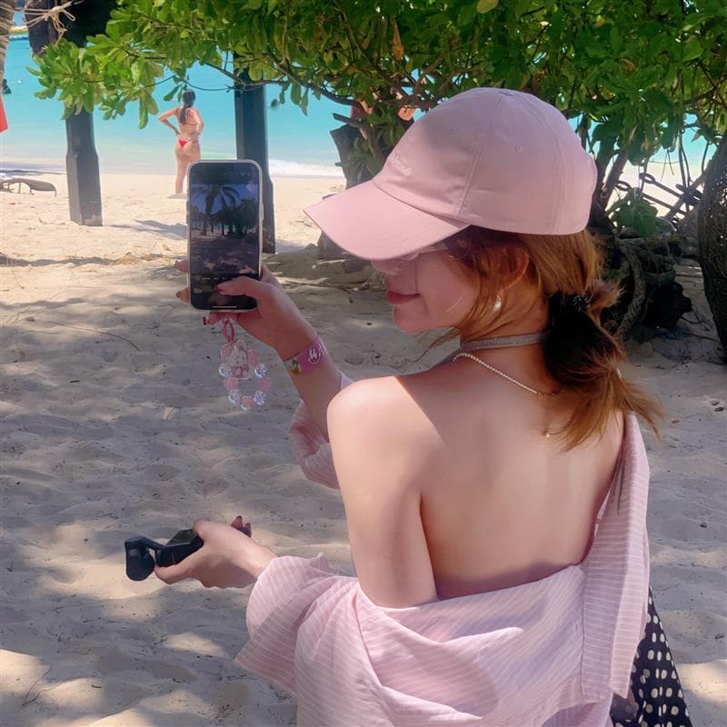 Orelha primavera chapéu feminino rosa pico boné 2026 novo estilo beira-mar pára-sol chapéu de sol ins estilo boné de bei