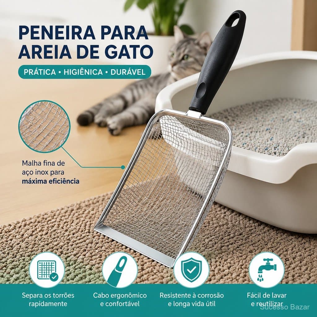 2/3/4 Unidades Pá De Areia Felina Filtra Rapidamente SuperfíCie Lisa Grip ConfortáVel Material DuráVel