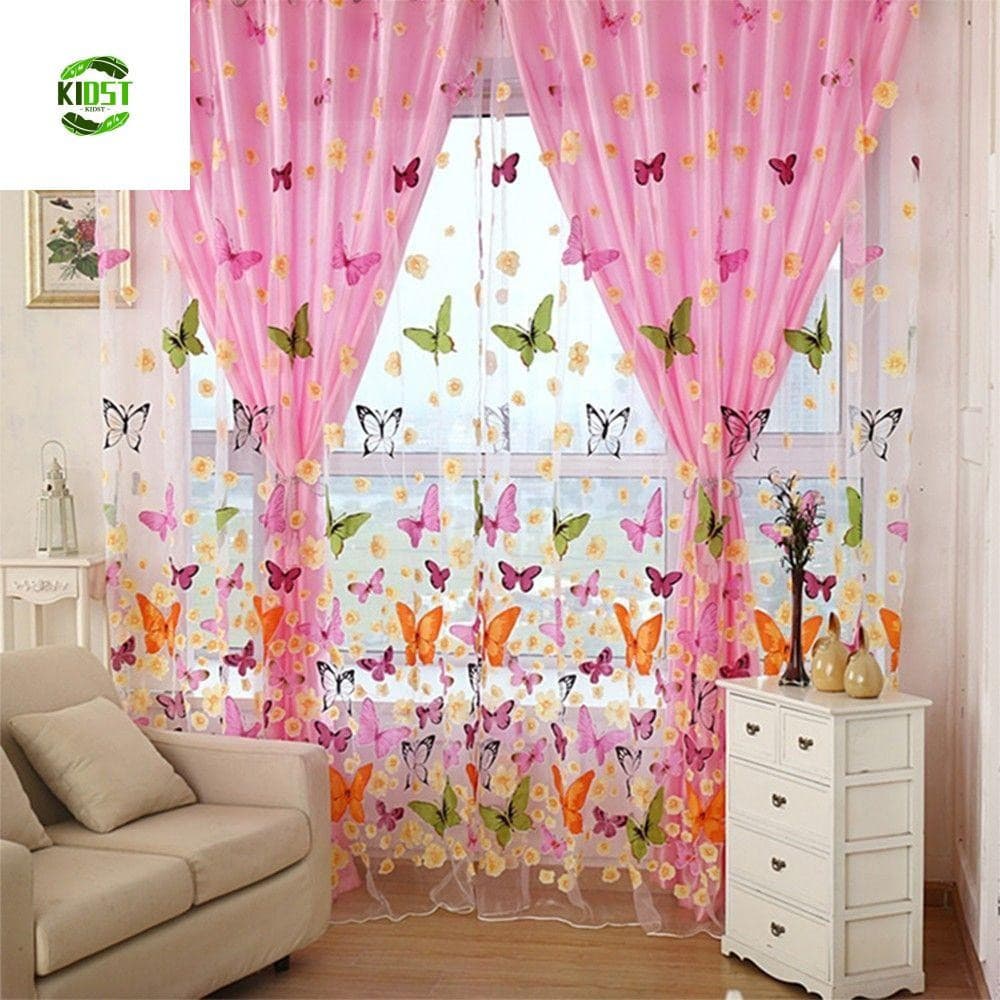 Cortina Transparente Para Triagem De Janela KIDST Voile Porta Painel De Varanda De Tela De Tule 200 Cm X 100