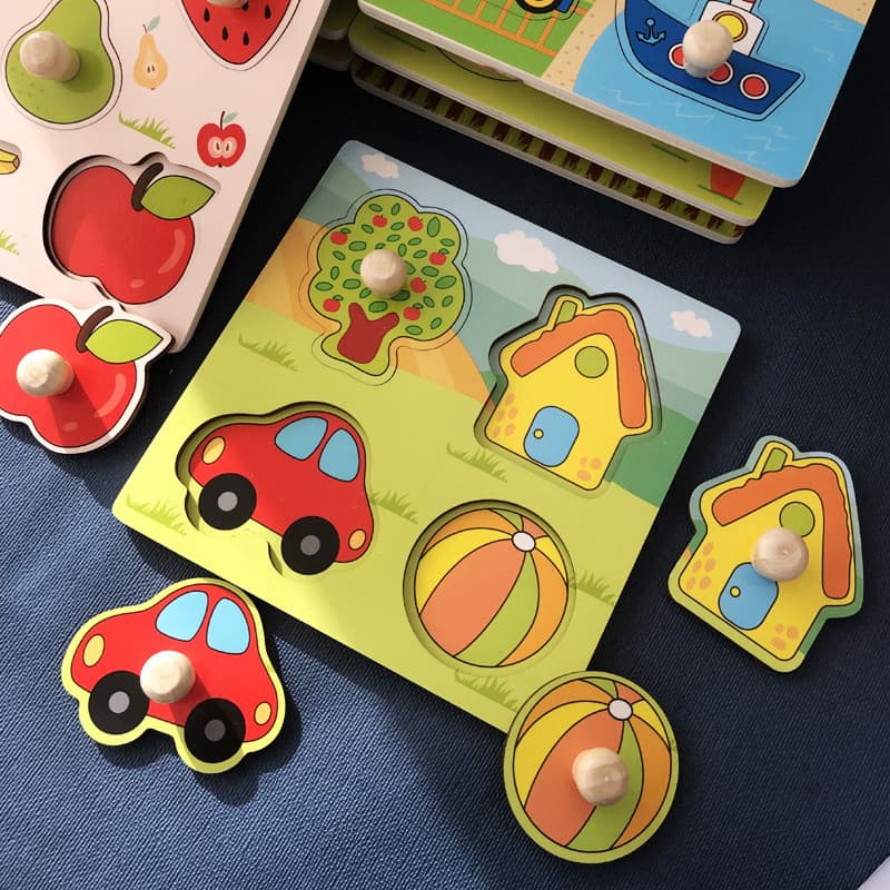 Bebê Grab Board educacional quebra-cabeça brinquedos 1-2-3 anos de idade meninos meninas correspondência quebra-cabeças