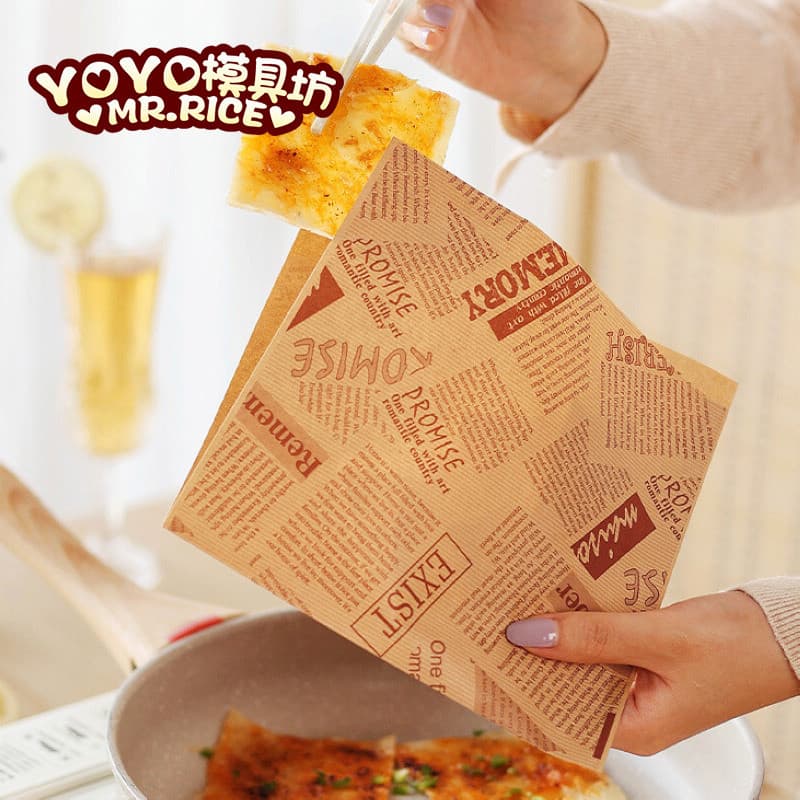 Novo estilo frito papel de revestimento especial Retro jornal papel à prova de graxa sanduíche hambúrguer papel de embru