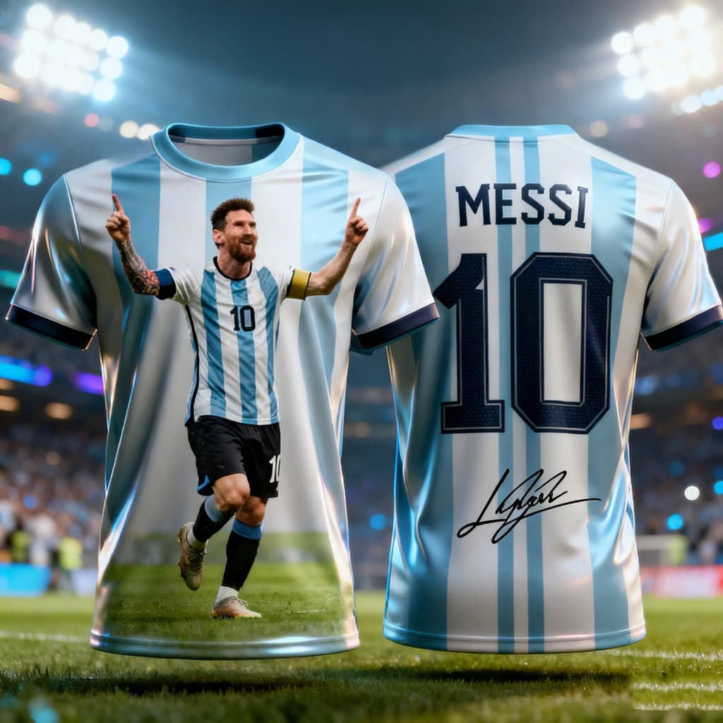 Moda Verão Messi 3D Impresso Camisa Esportiva De Futebol Camiseta , Absorvente De Suor , Respirável , Confortável De Man