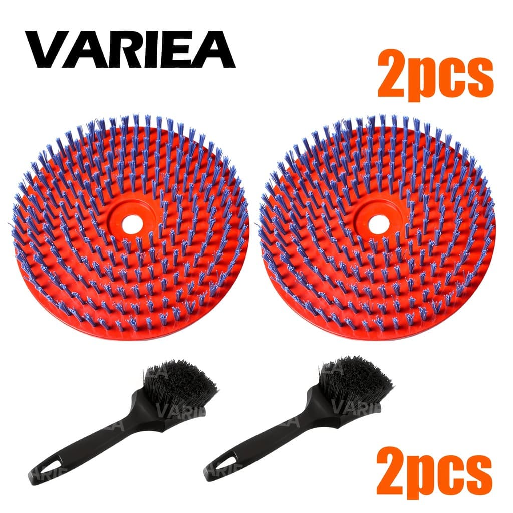 VARIEA 2pcs escova de limpeza redonda de 10 polegadas especialmente projetada para cortador de grama e descontaminação d