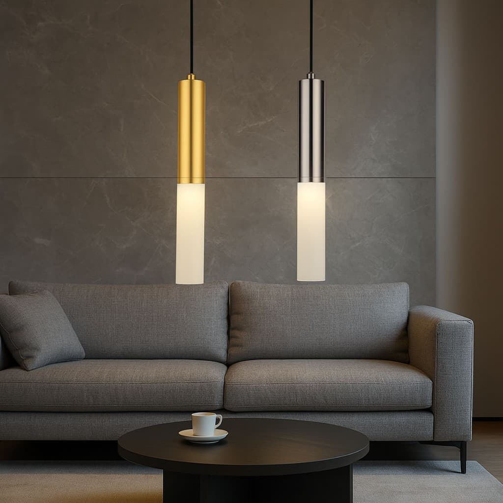 Pendente Elegância Contemporânea em Preto e Dourado – Luz Decorativa Moderna