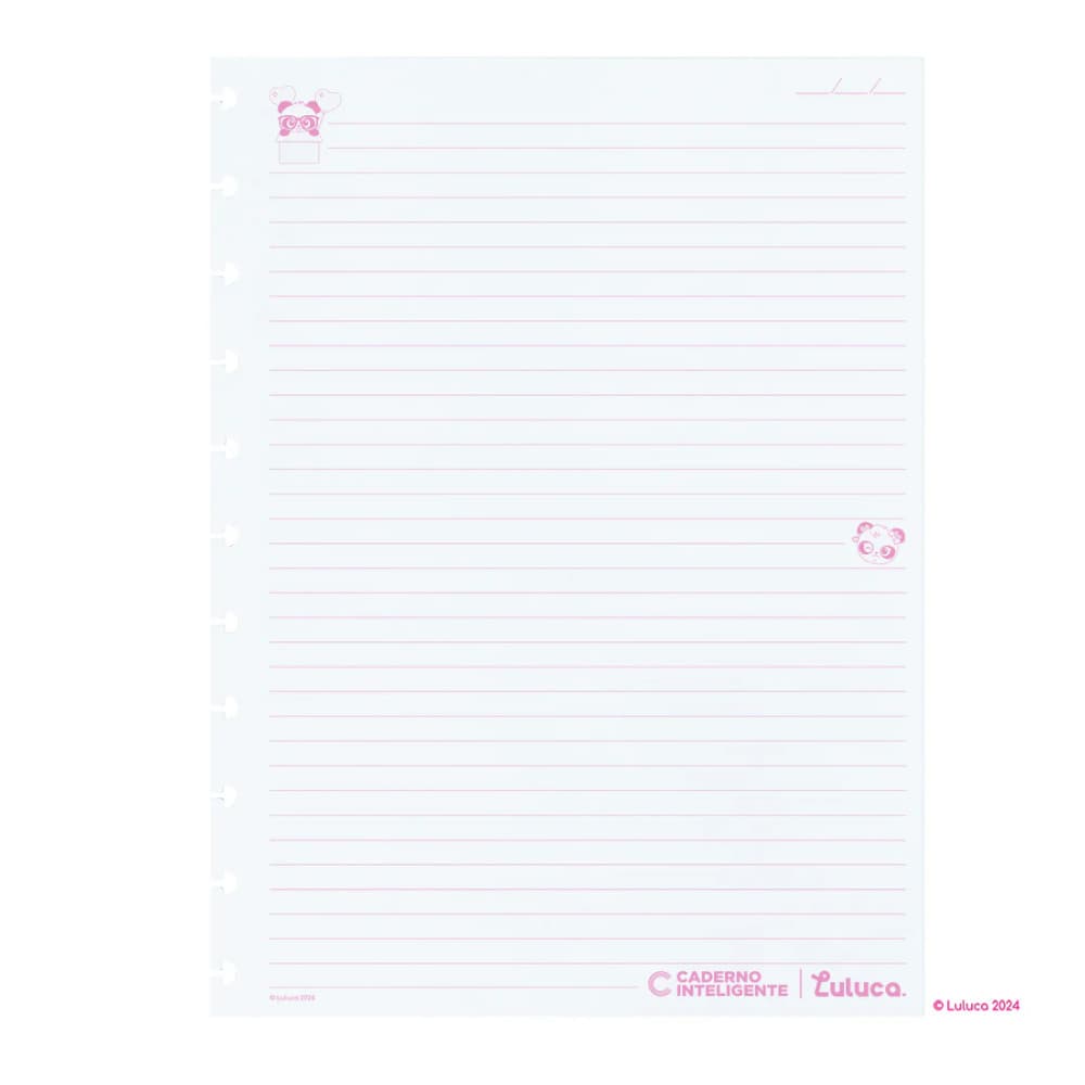 Refil Pautado Caderno Intel A5 Pandalu Glow by Luluca 50 Folhas 90g